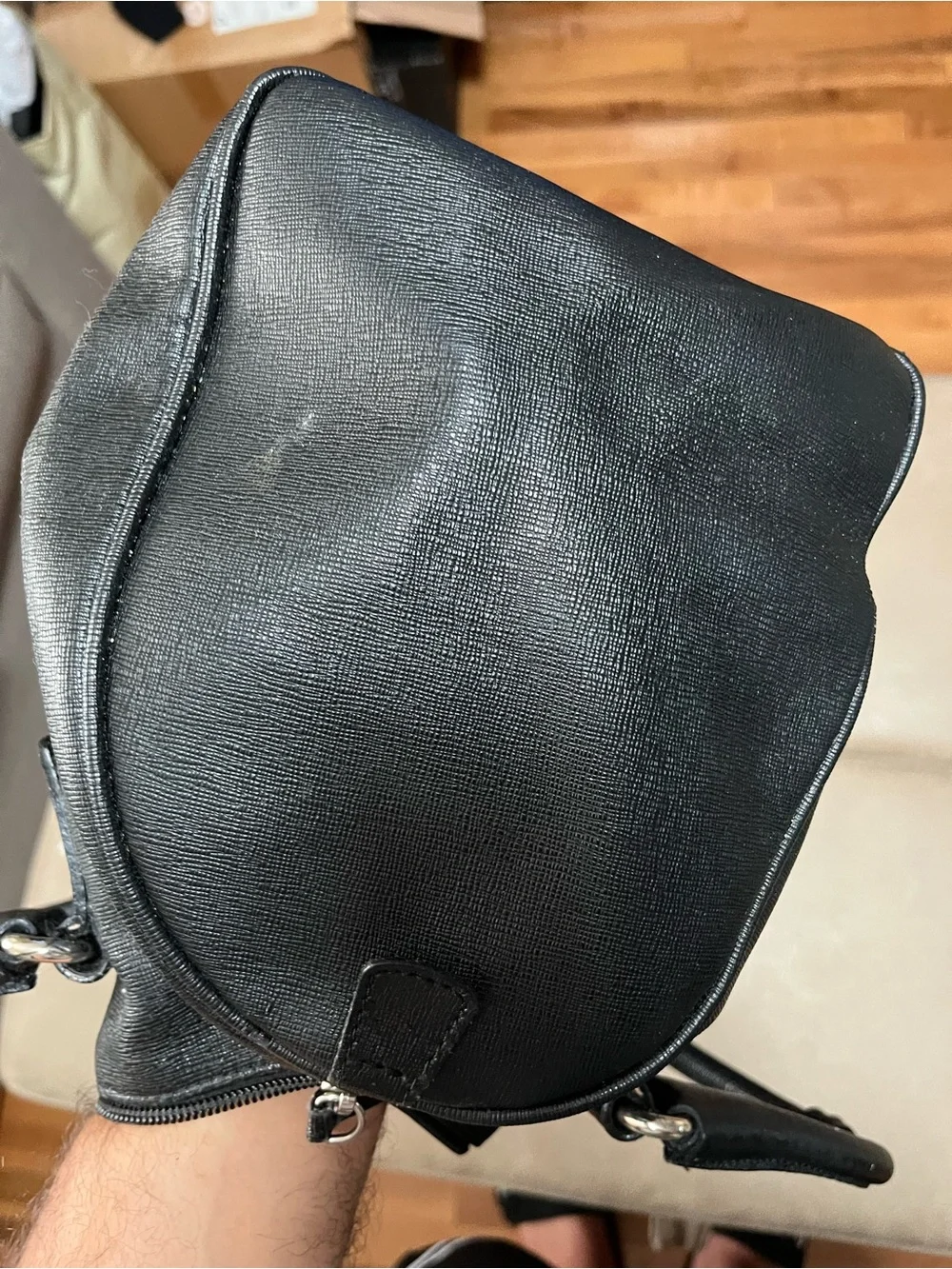 FURLA GENUINE LEATHER Classic Black Leather Satchel Handbag - Women's Bag